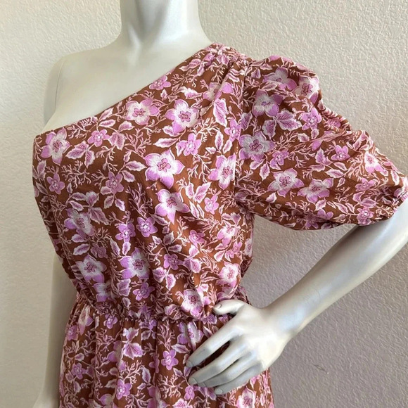 Jason Wu One Shoulder A-Line Floral Mini Dress - Picture 3 of 7